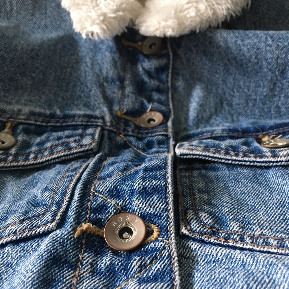 ROXY Lined Trucker Denim Jacket - Picture 3 of 7